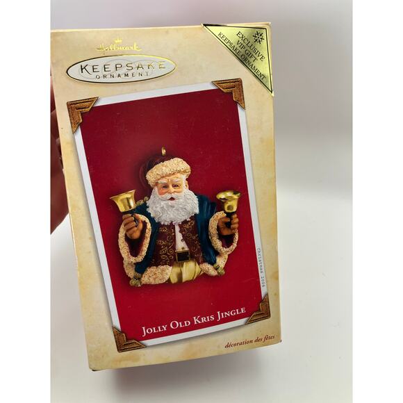 Hallmark Jolly Old Kris Jingle Ornament 2004 Repaint Gold White In Box Christmas - Picture 1 of 11